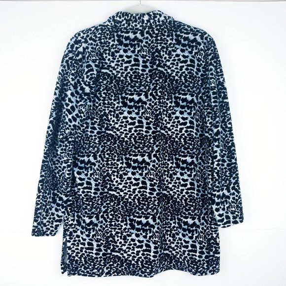 Jason Maxwell Velvet Leopard Button Down Tunic - Picture 2 of 7